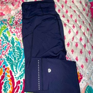 lululemon Fast and Free True Navy high-rise 19” crop leggings